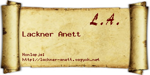Lackner Anett névjegykártya